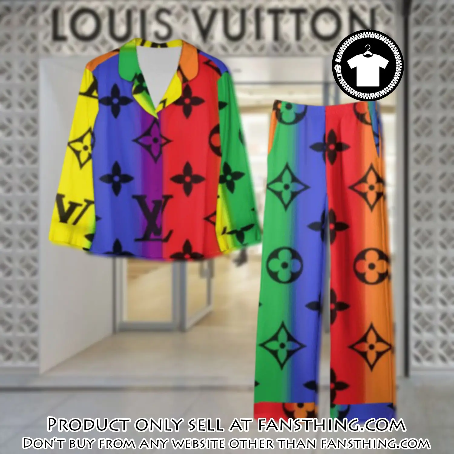 Trending luxury lv satin pajama set pjs1110 fst0720738